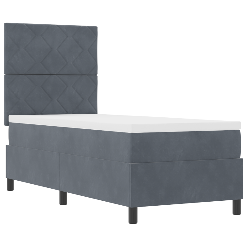 Boxspringbett mit Matratze & LED Dunkelgrau 80x200 cm Samt