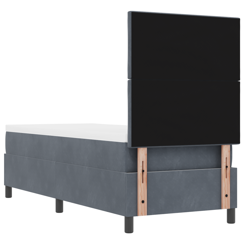 Boxspringbett mit Matratze & LED Dunkelgrau 80x200 cm Samt
