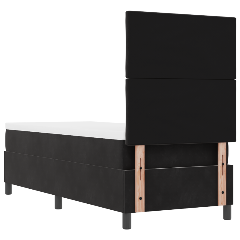 Boxspringbett mit Matratze & LED Schwarz 80x200 cm Velours