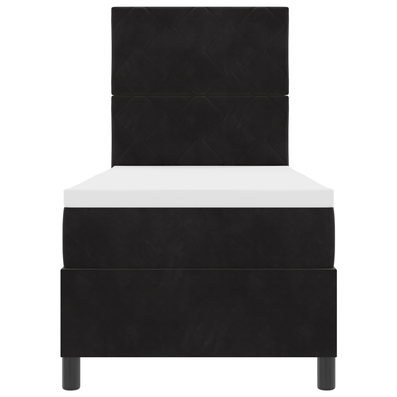 Boxspringbett mit Matratze & LED Schwarz 80x200 cm Velours
