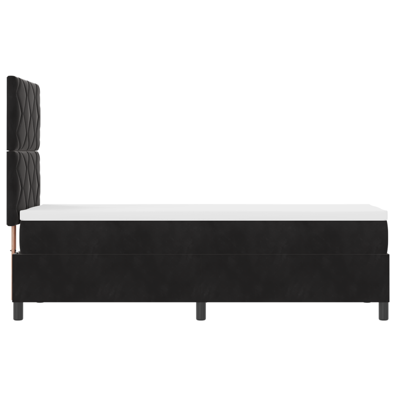 Boxspringbett mit Matratze & LED Schwarz 80x200 cm Velours