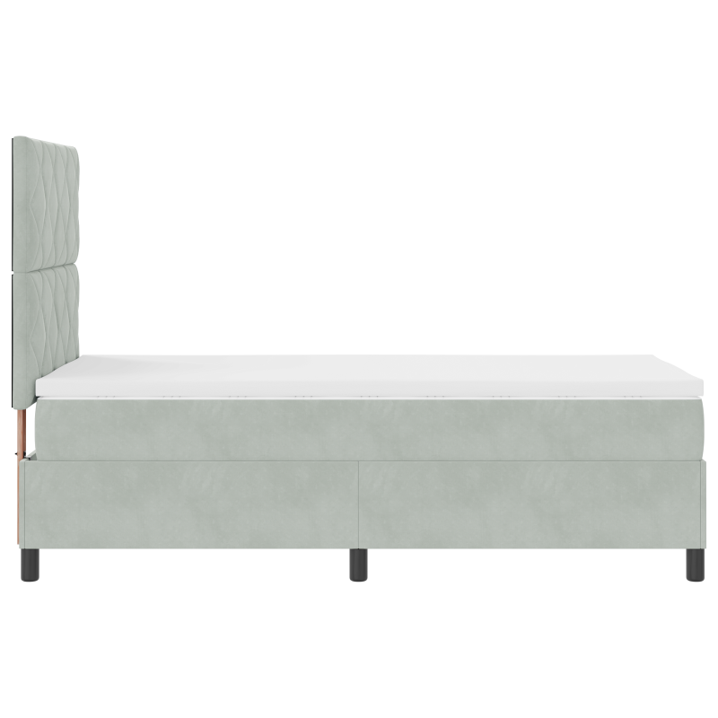 Boxspringbett mit Matratze & LED Hellgrau 100x200 cm Samt