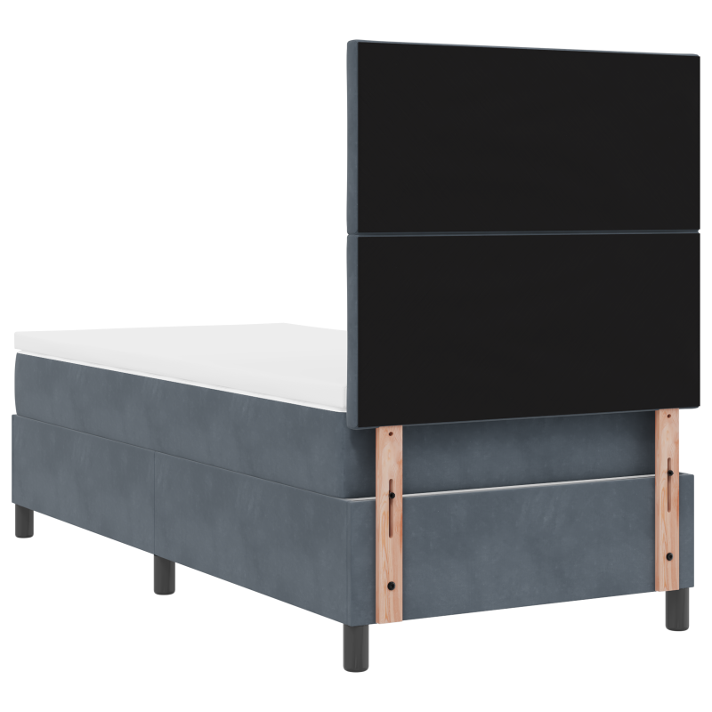 Boxspringbett mit Matratze und LED Dunkelgrau 100x200 cm Samt