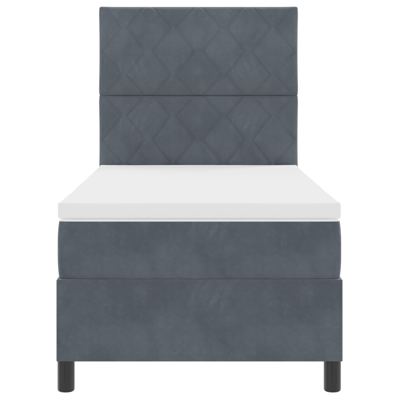 Boxspringbett mit Matratze und LED Dunkelgrau 100x200 cm Samt