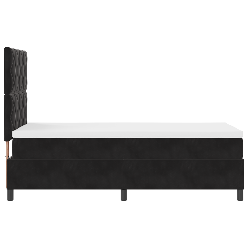 Boxspringbett mit Matratze & LED Schwarz 100x200 cm Samt
