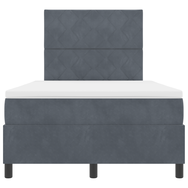 Boxspringbett mit Matratze & LED Dunkelgrau 120x200 cm Velvet
