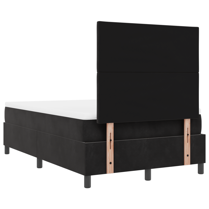 Boxspringbett mit Matratze & LED Schwarz 120x200 cm Velvet
