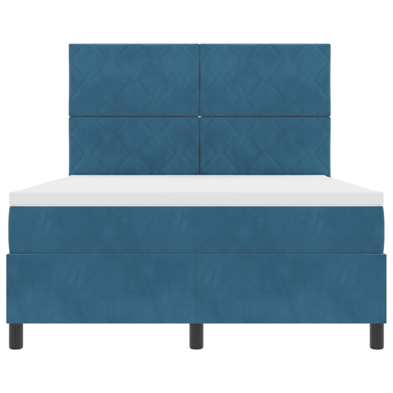 Boxspringbett mit Matratze & LED Dunkelblau 140x190 cm Samt