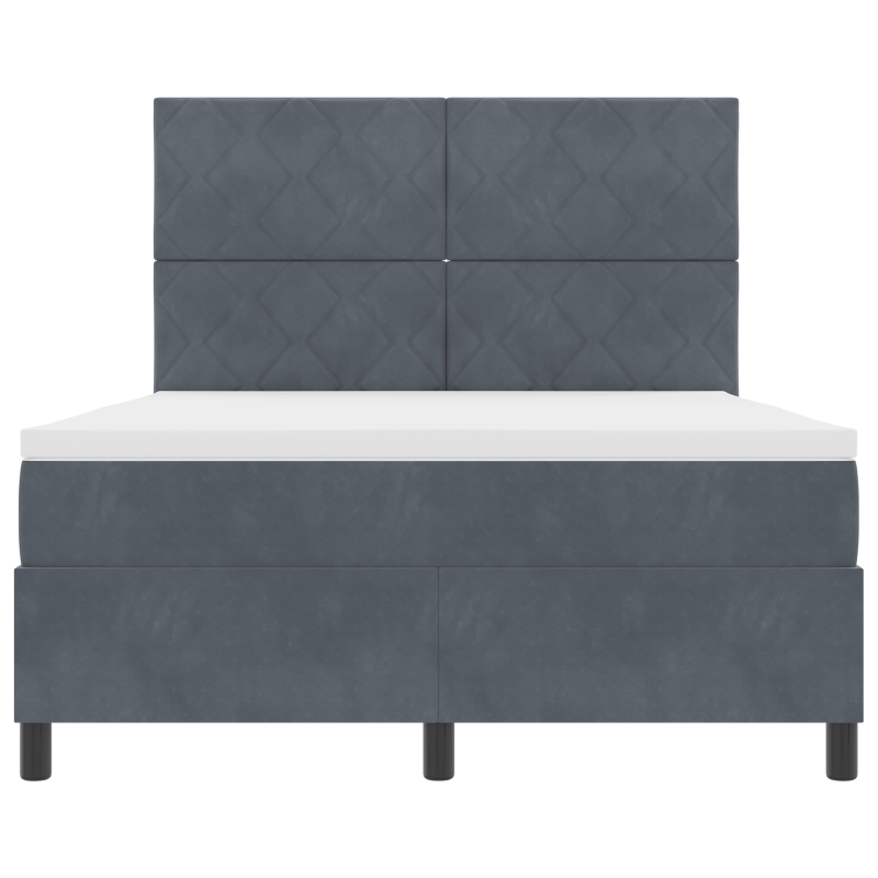 Boxspringbett mit Matratze & LED Dunkelgrau 140x200 cm Samt