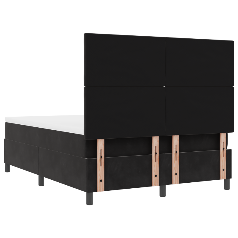 Boxspringbett mit Matratze & LED Schwarz 140x200 cm Samt