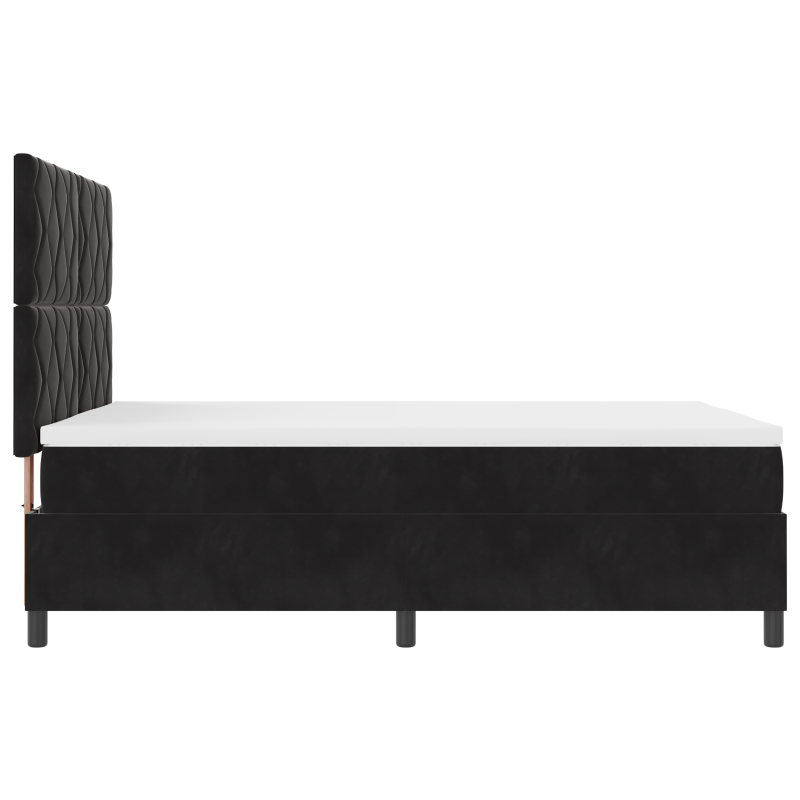 Boxspringbett mit Matratze & LED Schwarz 140x200 cm Samt
