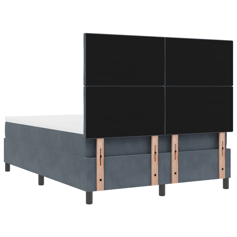 Boxspringbett mit Matratze & LED Dunkelgrau 160x200 cm Samt