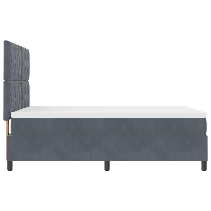 Boxspringbett mit Matratze & LED Dunkelgrau 160x200 cm Samt