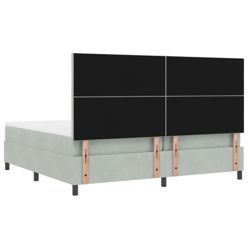Boxspringbett mit Matratze & LED Licht Grau 200x200 cm Samt
