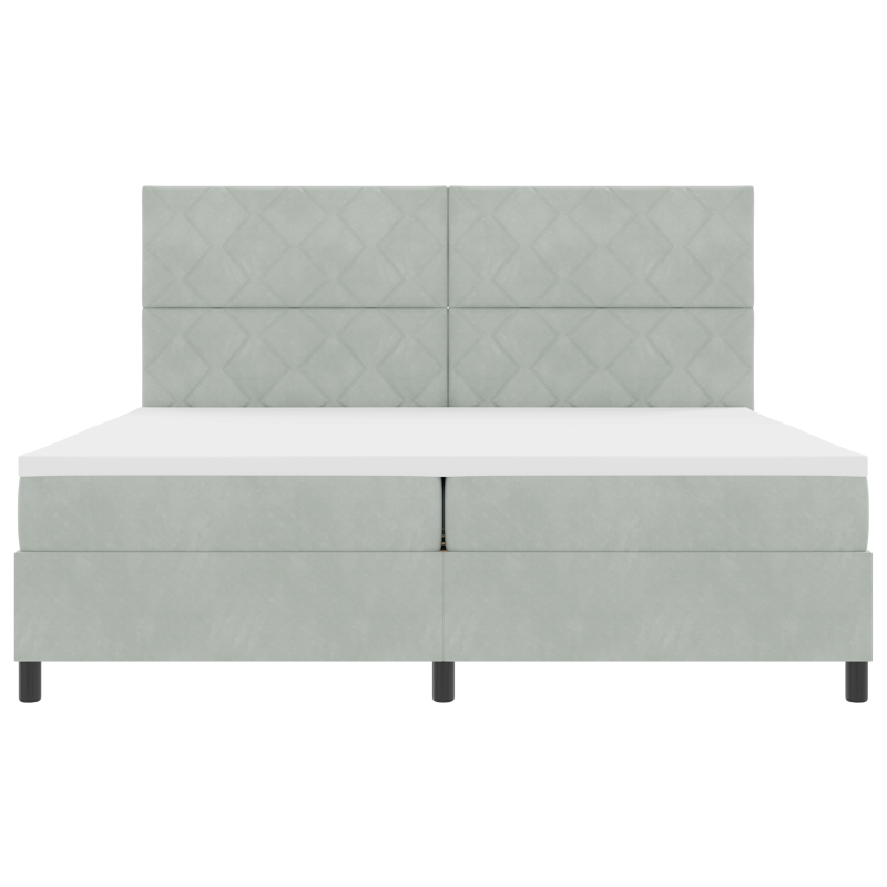 Boxspringbett mit Matratze & LED Licht Grau 200x200 cm Samt