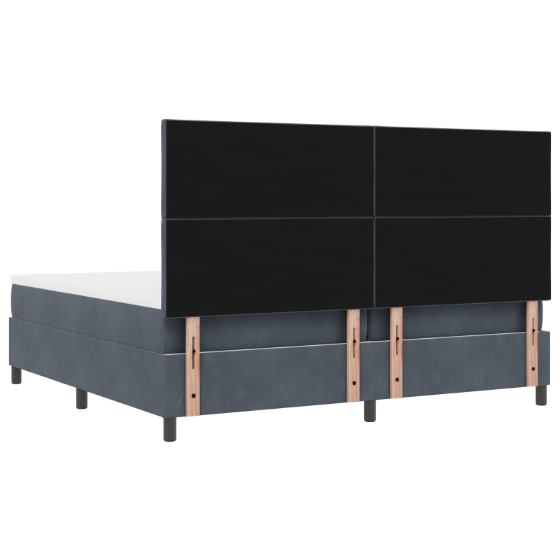 Boxspringbett mit Matratze & LED Dunkelgrau 200x200 cm Velvet
