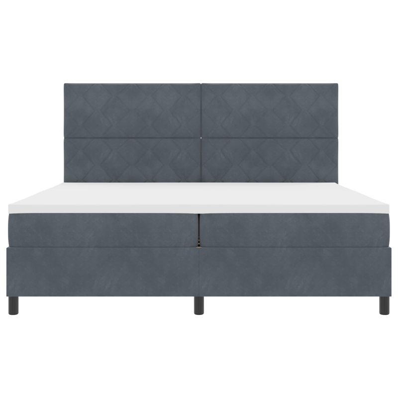Boxspringbett mit Matratze & LED Dunkelgrau 200x200 cm Velvet