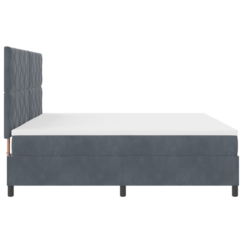 Boxspringbett mit Matratze & LED Dunkelgrau 200x200 cm Velvet