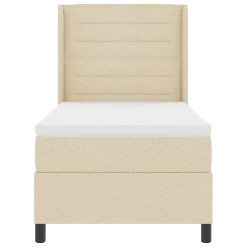 Boxspringbett mit Matratze & LED Creme 90x190 cm Stoff