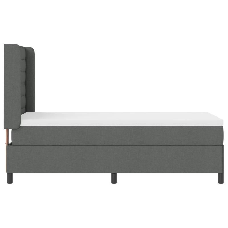 Boxspringbett mit Matratze & LED - Dunkelgrau, 100x200 cm, Stoff