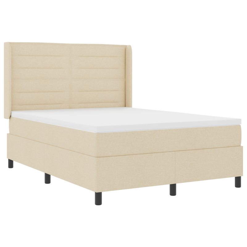 Boxspringbett mit Matratze & LED Creme 160x200 cm Stoff