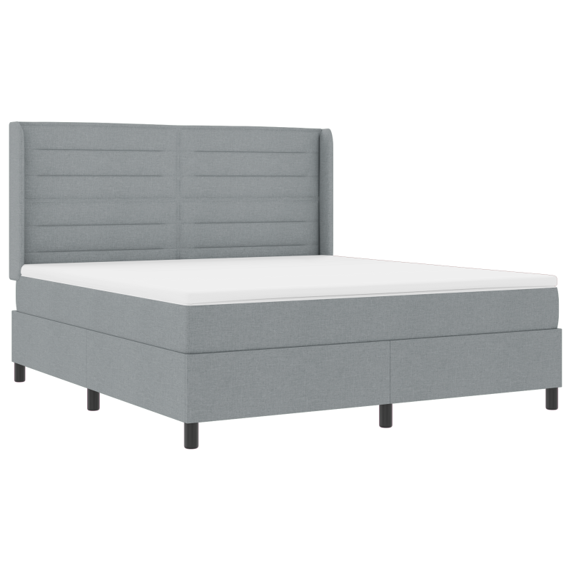 Boxspringbett mit Matratze & LED Licht Grau 180x200 cm Stoff