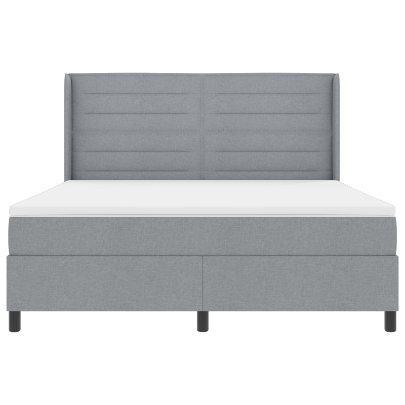 Boxspringbett mit Matratze & LED Licht Grau 180x200 cm Stoff