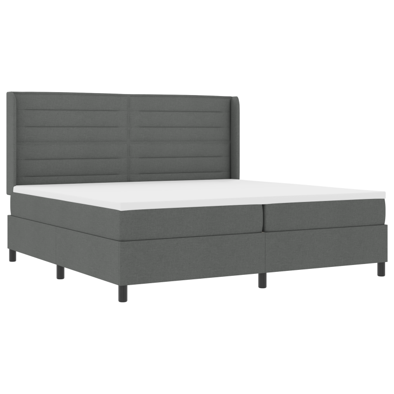 Boxspringbett mit Matratze & LED Dunkelgrau 200x200 cm Stoff
