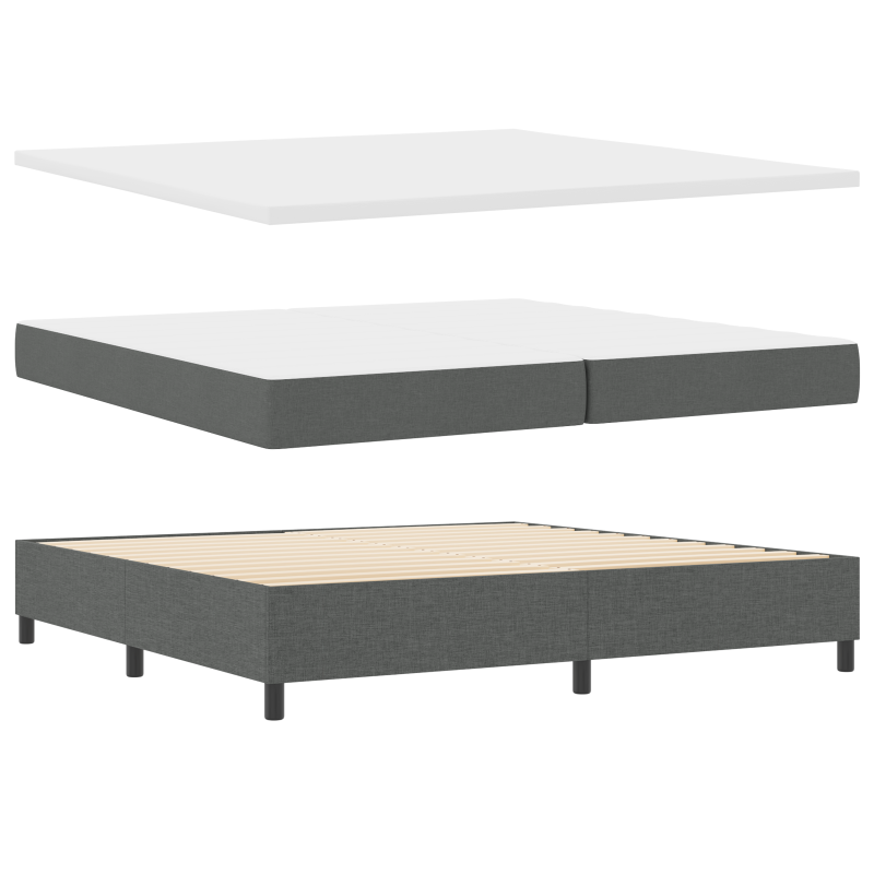 Boxspringbett mit Matratze & LED Dunkelgrau 200x200 cm Stoff