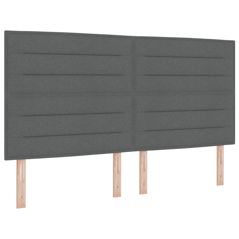 Boxspringbett mit Matratze & LED Dunkelgrau 200x200 cm Stoff