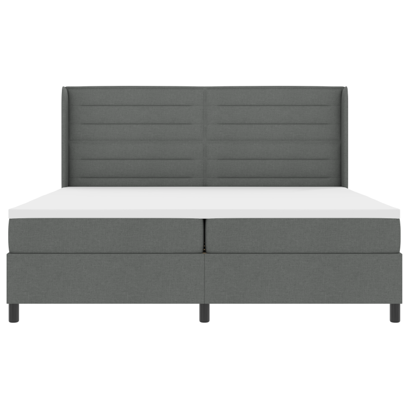 Boxspringbett mit Matratze & LED Dunkelgrau 200x200 cm Stoff