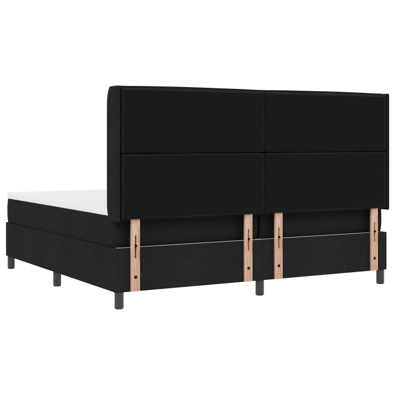 Boxspringbett mit Matratze & LED Schwarz 200x200 cm Stoff