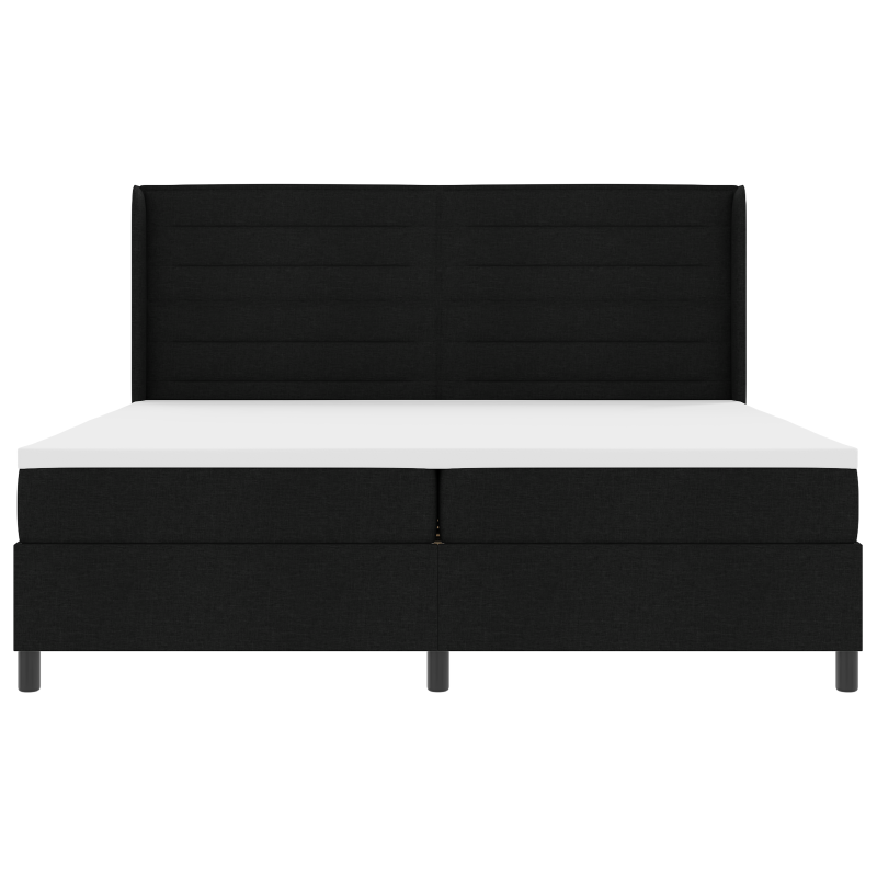 Boxspringbett mit Matratze & LED Schwarz 200x200 cm Stoff