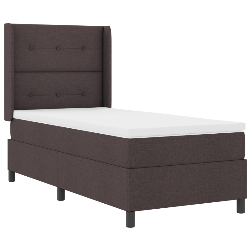 Boxspringbett mit Matratze & LED Dunkelbraun 90x200 cm Stoff