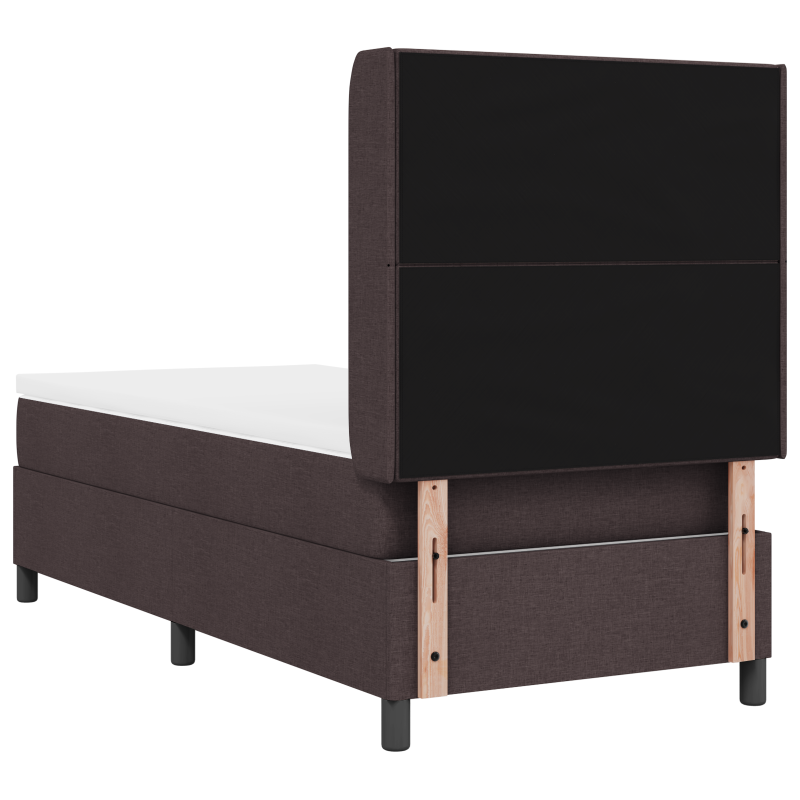 Boxspringbett mit Matratze & LED Dunkelbraun 90x200 cm Stoff