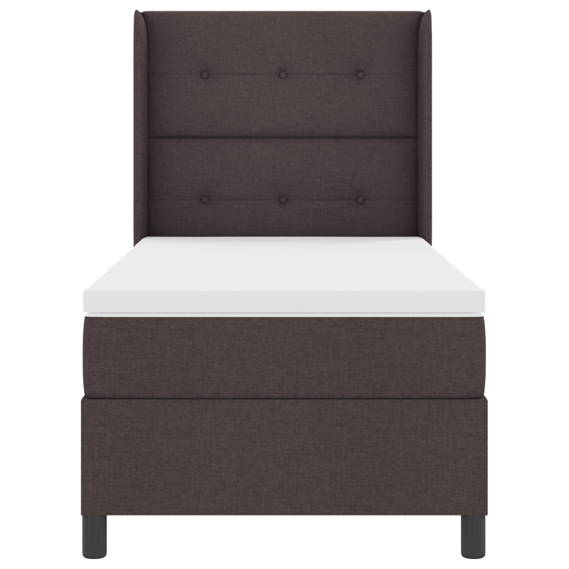 Boxspringbett mit Matratze & LED Dunkelbraun 90x200 cm Stoff