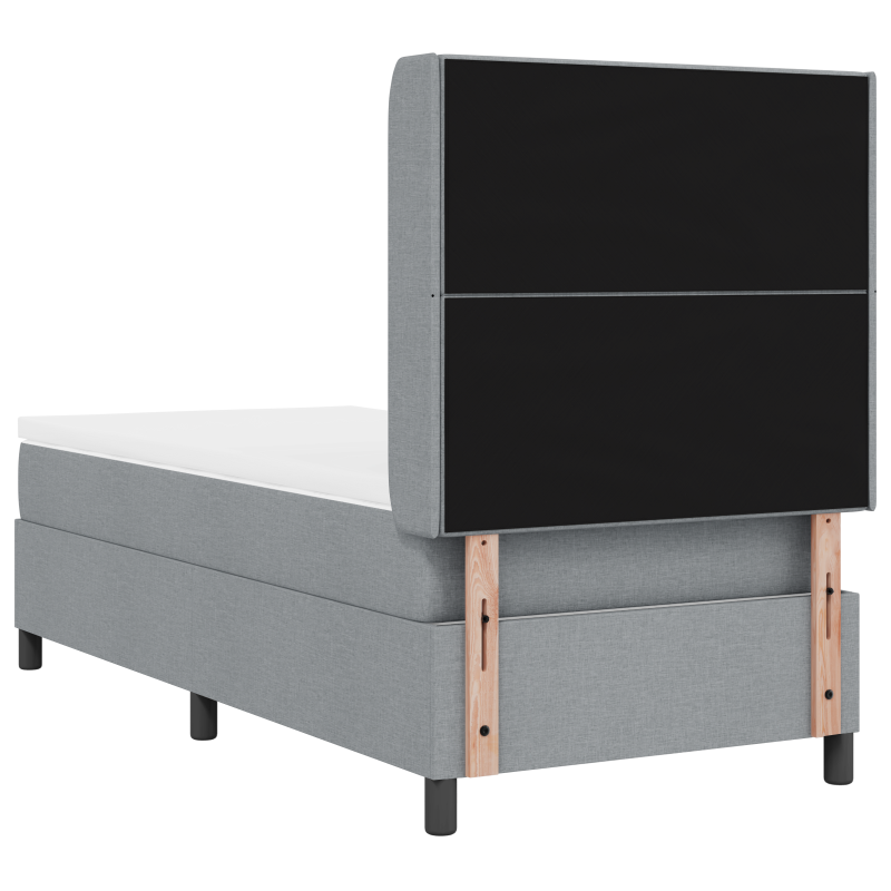 Boxspringbett mit Matratze und LED Licht Grau 100x200 cm Stoff