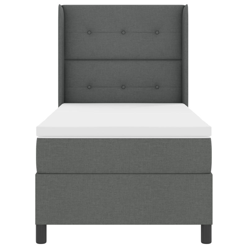 Boxspringbett mit Matratze & LED Dunkelgrau 100x200 cm Stoff