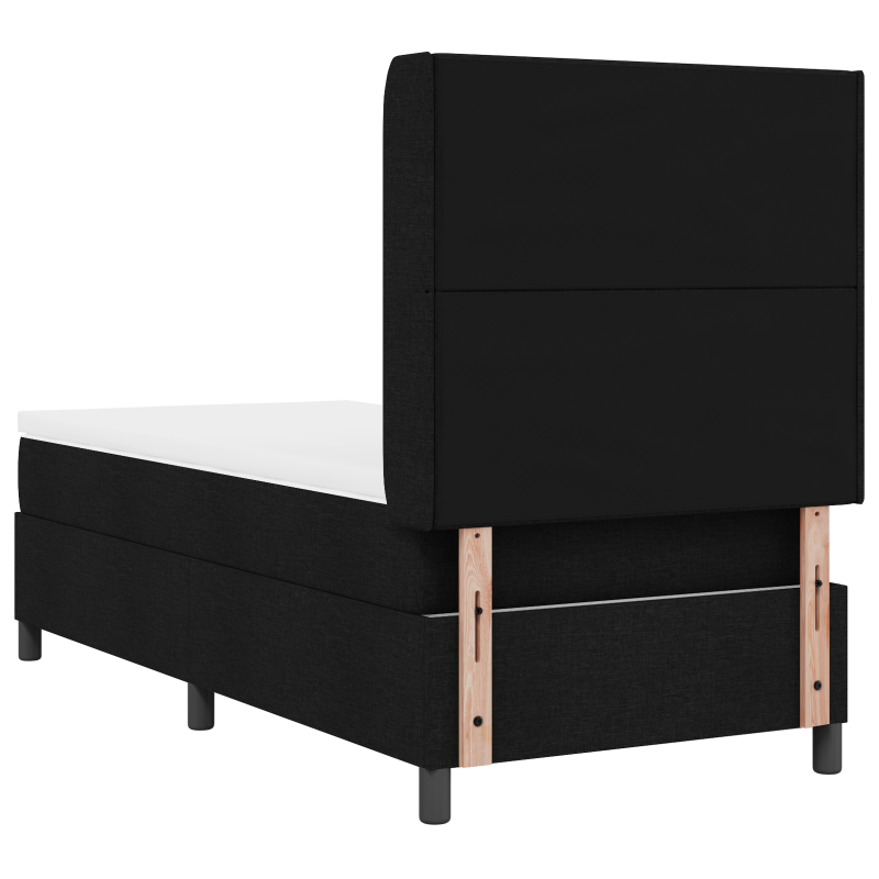 Boxspringbett mit Matratze und LED Schwarz 100x200 cm Stoff