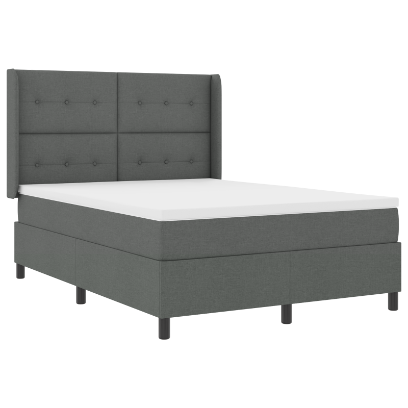 Boxspringbett mit Matratze & LED Dunkelgrau 160x200 cm Stoff