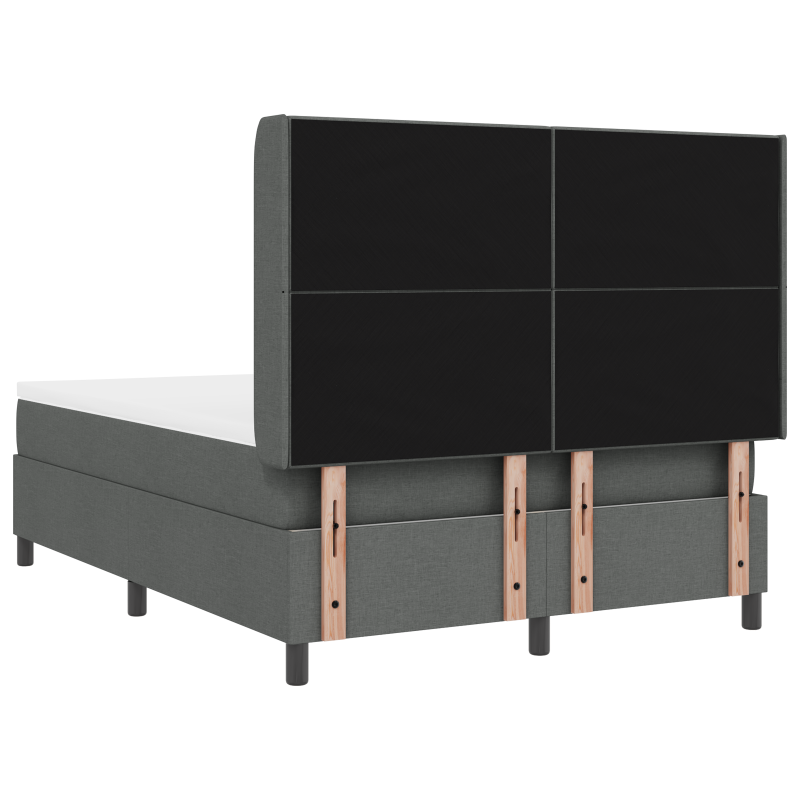 Boxspringbett mit Matratze & LED Dunkelgrau 160x200 cm Stoff