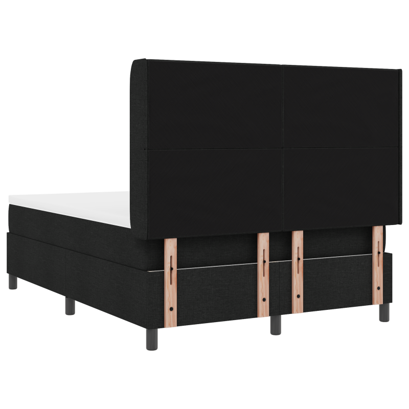 Boxspringbett mit Matratze & LED Schwarz 160x200 cm Stoff