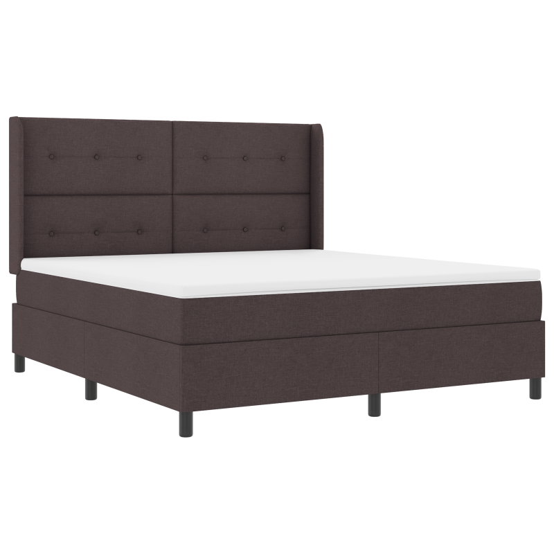 Boxspringbett mit Matratze & LED Dunkelbraun 180x200 cm Stoff