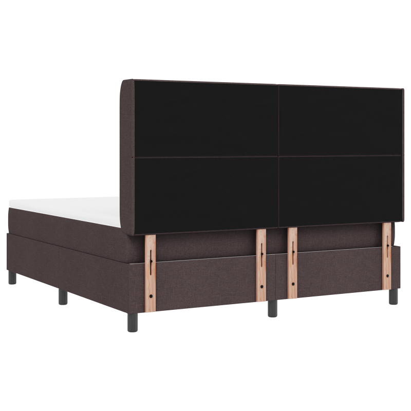 Boxspringbett mit Matratze & LED Dunkelbraun 180x200 cm Stoff