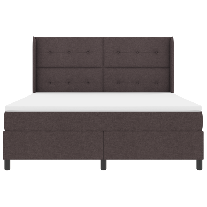 Boxspringbett mit Matratze & LED Dunkelbraun 180x200 cm Stoff