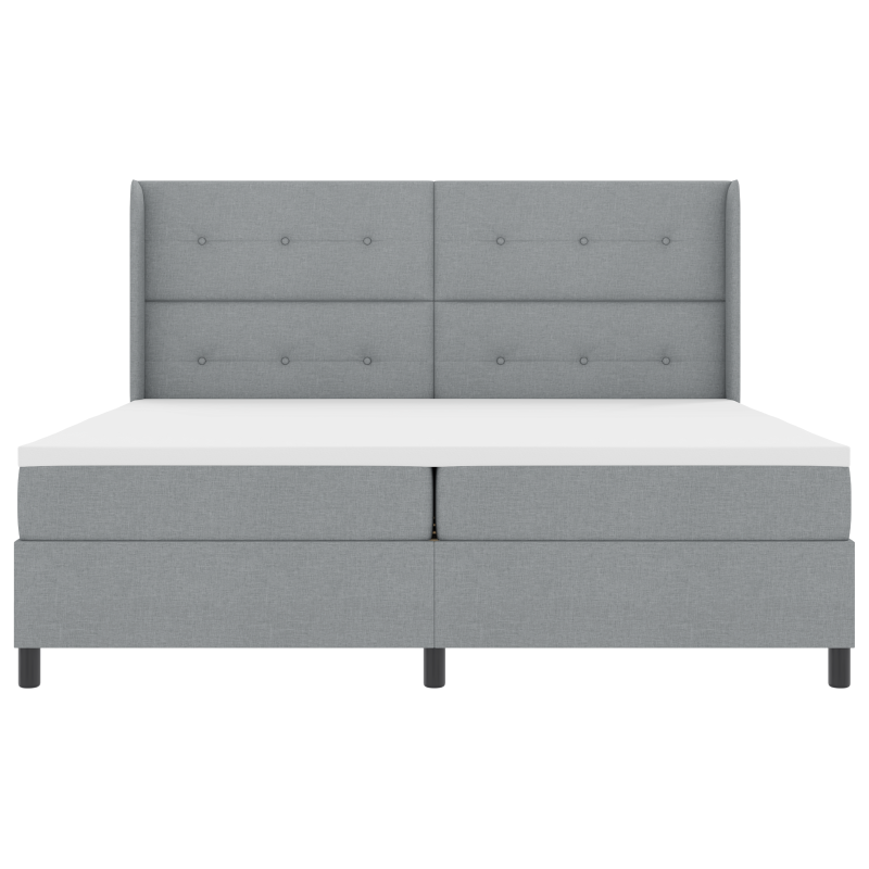 Boxspringbett mit Matratze & LED Licht Grau 200x200 cm Stoff