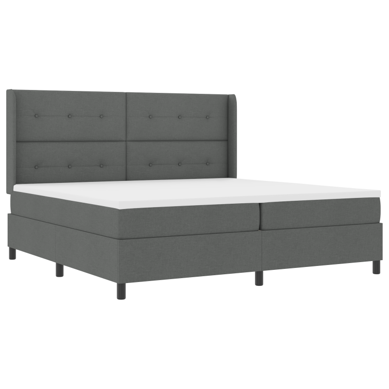 Boxspringbett mit Matratze & LED Dunkelgrau 200x200 cm Stoff