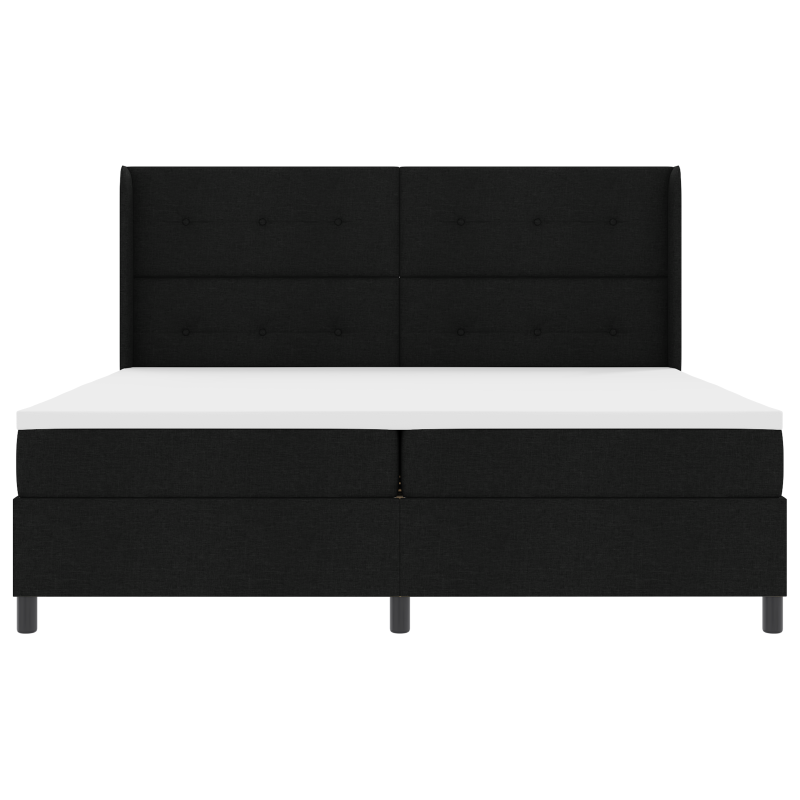 Boxspringbett mit Matratze & LED Schwarz 200x200 cm Stoff