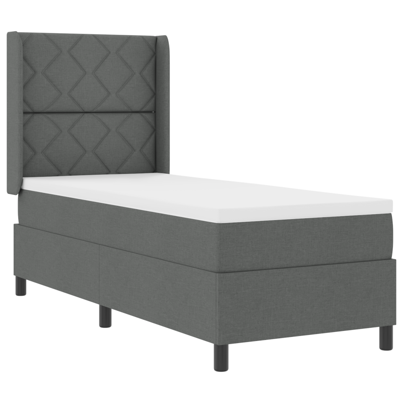 Boxspringbett mit Matratze & LED Dunkelgrau 80x200 cm Stoff