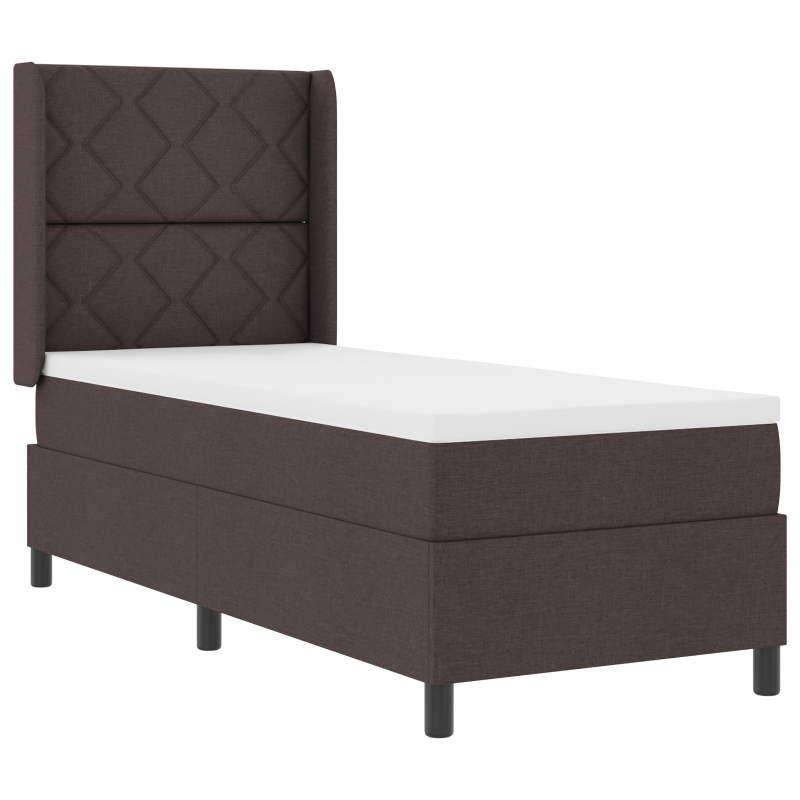 Boxspringbett mit Matratze & LED Dunkelbraun 80x200 cm Stoff